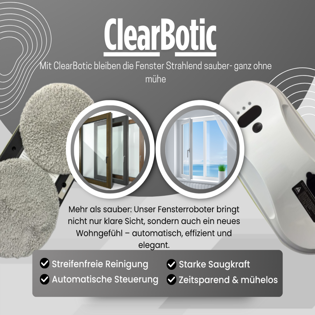 ClearBotic – Intelligenter Fensterreiniger mit Sprühfunktion für Glasflächen