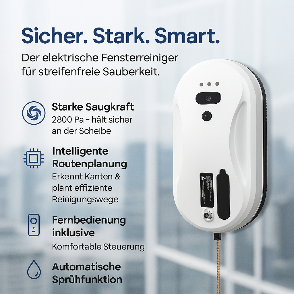 ClearBotic – Intelligenter Fensterreiniger mit Sprühfunktion für Glasflächen