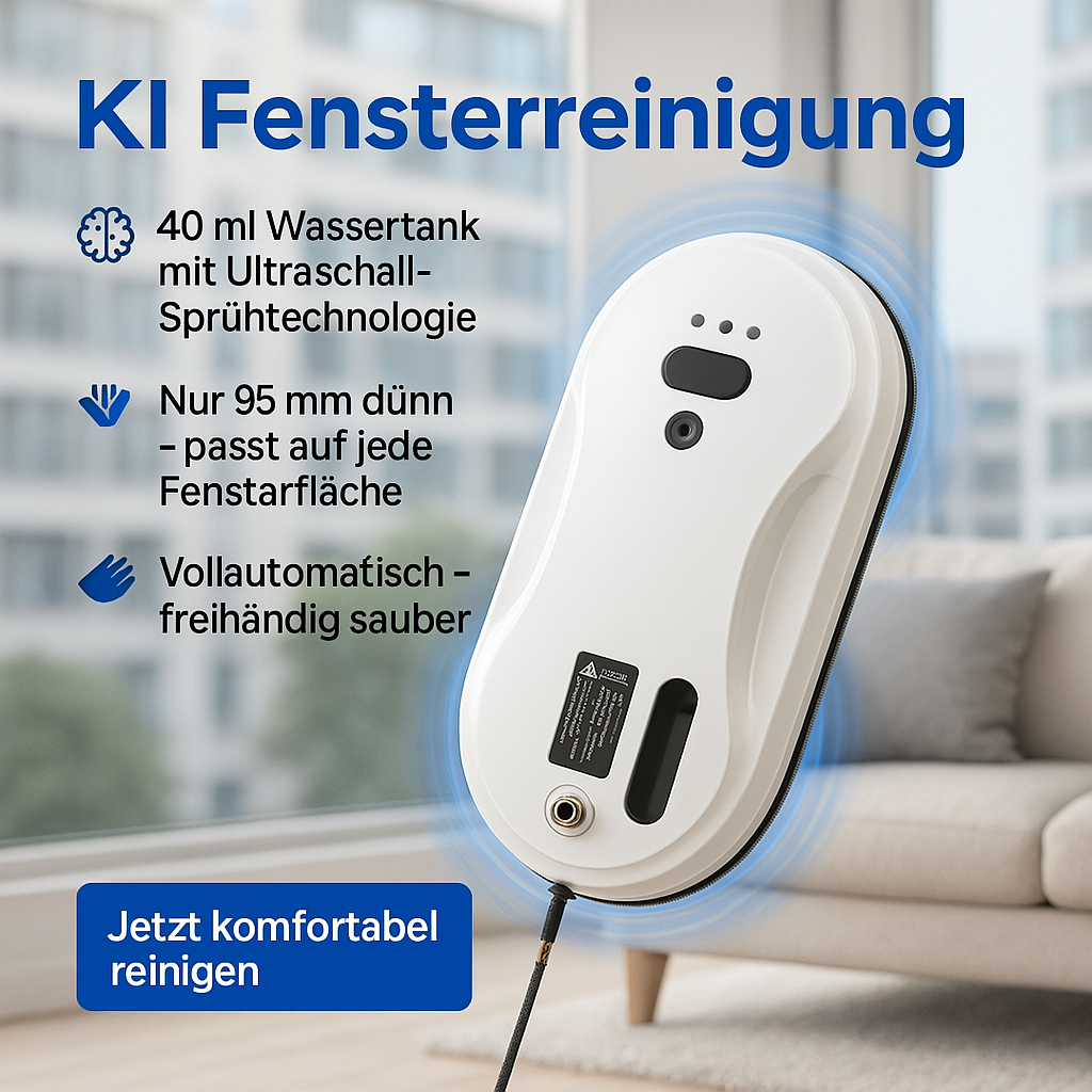 ClearBotic – Intelligenter Fensterreiniger mit Sprühfunktion für Glasflächen